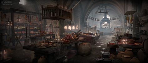 ArtStation - Mess Hall Kitchen - Ghost King, Richard Peng Lee Fantasy Inn Interior, Fantasy Inn, Feng Zhu Design, Interior Concept Art, Feng Zhu, Mess Hall, Ghost King, Metro 2033, Hall Kitchen