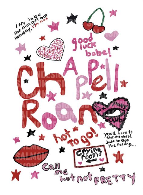 This is a hand drawn poster, inspired by singer, Chappel Roan. This is a digital download.  Hand drawn on paper, then digitally drawn for download.  *Digital download only, frame not included* Pink Posters Music, Chapple Roan Poster, Posters Chappel Roan, Good Luck Babe Poster, Chappell Roan Poster Print, Chappell Roan Party, Pink Poster Ideas, Chappel Roan Poster, Poster Decoration Ideas