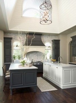 houzz gray painted cabinets | traditional kitchen 25 Glamorous Gray Kitchens Double Kitchen, Kitchen Transitional, Mobile Kitchen, Gray And White Kitchen, Gray Cabinets, Gorgeous Kitchens, Grey Kitchens, Kitchen Decoration, Large Kitchen