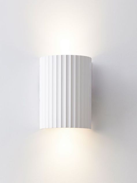 White Wall Lamp, Hallway Wall Lights Ideas, Stairwell Wall Lighting, Bedroom Pendant Lighting Bedside, Bedroom Wall Sconces Bedside Lighting, Ribbed Wall, Stairwell Lighting, Hallway Wall Lights, Stair Well