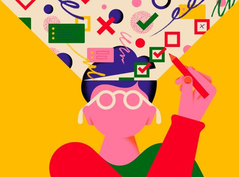 How Productive Creatives Manage Their To-Do Lists - Adobe 99U Bath Melts, Graphisches Design, Carl Sagan, Adobe Creative Cloud, Flat Illustration, Editorial Illustration, To Do, Motion Design, Grafik Design