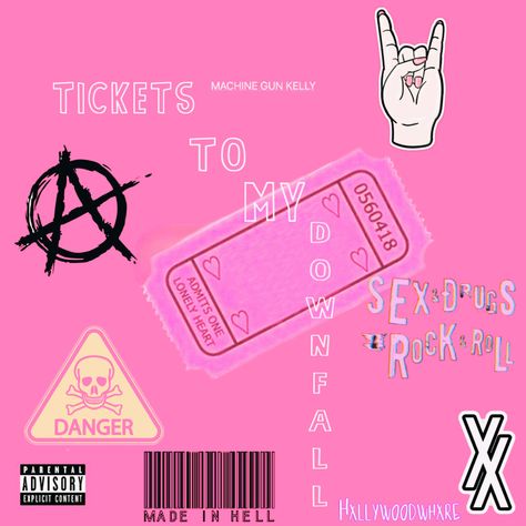 Mgk Album Art, Tickets To My Downfall Wallpaper, Mgk Wallpaper, Mgk Concert, Tickets To My Downfall, The Mind's Eye, Colson Baker, The Pretty Reckless, Wallpaper Pink