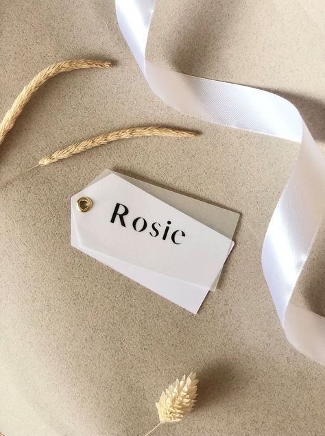 Simple and stunning - this is wonderfully diverse item that can be used as a place name card at your wedding breakfast, used as a gift tag or tied on hangers, chairs, cutlery or used as table and general event decoration. White card stock with a translucent vellum overlay joined together with a gold eyelet and then personalised with your words of choice. Vellum Overlay, Event Decoration, Wedding Breakfast, Name Card, Wedding Place, Place Names, Wedding Place Cards, Place Card, Place Setting