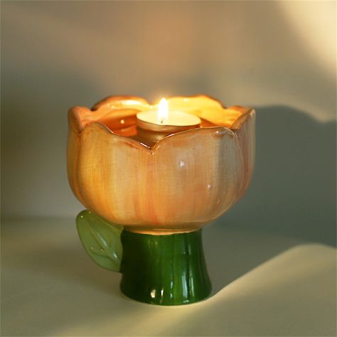 PRICES MAY VARY. 【Unique Artistry Flower Ceramic Vase】100% hand-painted ceramic craftsmanship with our uniquely Lotus shaped vase. Vase dimensions: 3.74″*1.97″*3.78″. Fired at high temperatures, this vase is not only visually stunning but also remarkably durable, high temperature resistance and water seepage resistance. It can refresh your room and bring you a special visual enjoyment. 【Lotus Shaped Blossom Vase】The floral design is not just a vessel but seamlessly integrates with bouquets, crea Flower Clay Jewelry Holder, Mushroom Vases, Natural Pottery, Flower Vase Ceramic, Boho Modern Farmhouse, Planter Pottery, Ceramic Pinch Pots, Candle Pot, Ceramic Flower Pot