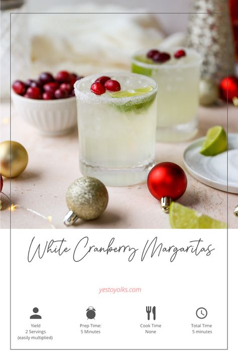 White Cranberry Margaritas - Yes to Yolks Cranberry Margaritas, Holiday Margaritas, Cranberry Margarita, White Cranberry Juice, Cranberry Juice Cocktail, Cranberry Cocktail, Juice Ice, Silver Tequila, Classic Cocktail