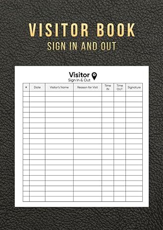 Visitor Book Sign In and Out: Visitor Register Log Book for Recording Guest Sign In and Sign Out, Visitor's Activity Tracker for Workplace Offices and ... Record over 3000 Entries | Black Cover Entry Signs, In & Out, Guest Signing, Sign Out, Log Book, Paper Rose, Must Have Tools, Activity Tracker, Black Cover