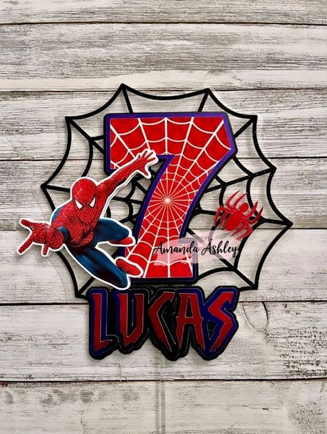 Topper Spiderman Birthday, Spiderman Themed Cake, Spiderman Birthday Banner, Cake Topper Spiderman, Topper Spiderman, Spiderman Topper, Spiderman Birthday Party Decorations, Spiderman Cake Topper, Diy Cake Topper Birthday