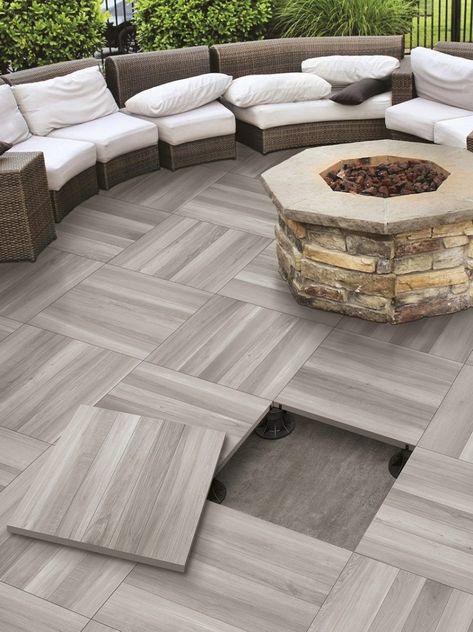 Wood Deck Tiles, Concrete Patios, Balcony Flooring, Garden Tiles, Patio Deck Designs, Patio Tiles, Patio Flooring, Tile Inspiration, Backyard Inspo