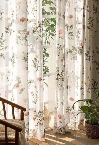 Curtains Room Divider, Ceiling Curtain Track, Curtains Style, Curtains Room, Curtain Track, Curtain Ideas, Floral Curtains, Cozy Room Decor, Home Curtains