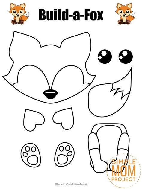 Click and get these adorable woodland or arctic fox templates to make this free and easy build-a-fox craft. He is perfect for kids of all ages; including preschoolers, kindergartners and toddlers! #FoxCrafts #FoxCraftsForKids #FoxTemplates #SimpleMomProject Fox Template, Fox Crafts, Free Printable Crafts, Animal Templates, Animal Crafts For Kids, Printable Crafts, Craft For Kids, Animal Crafts, Felt Animals