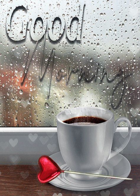 Good Morning Rain, Rainy Good Morning, Beautiful Morning Pictures, Gif Good Morning, Good Morning Rainy Day, Good Morning Winter, Images Emoji, Latest Good Morning, Good Morning Coffee Gif