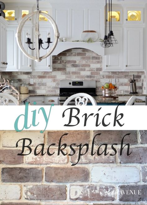 Diy Brick Backsplash, Trendy Farmhouse Kitchen, Trendy Kitchen Backsplash, Cocina Diy, Kitchen Ikea, Diy Kitchen Backsplash, Farmhouse Backsplash, Brick Backsplash, Diy Backsplash