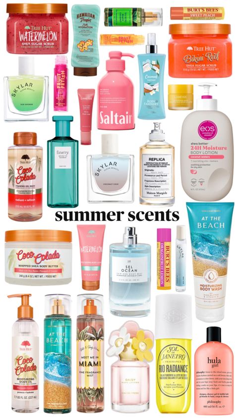 summer fragrance inspo How To Smell Like Summer, Summer Parfum, Summer Smells, Smell Like Summer, Tropical Scents, Summer Smell, Summer Perfumes, Beach Fragrance, Summer Scents