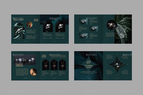 Square Jewelry Catalogue Jewelry Catalogue Design, Square Jewelry, Jewelry Catalog, Communication Design, Print Templates, Brochure Template, Graphic Design Art, Design Art, Communication