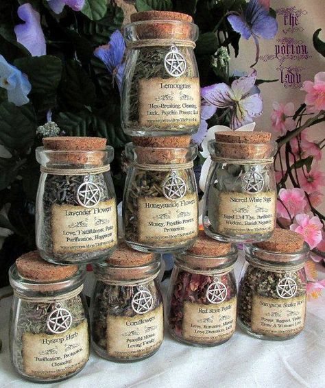 Herb Jars, Sacred Herbs, Salem Witches, Herb Jar, Witch Herbs, Wiccan Crafts, Pagan Crafts, Magia Das Ervas, Kitchen Witchery