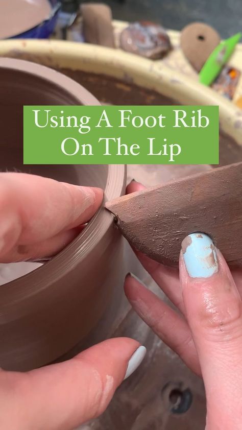 Hope Kathleen Limyansky-Smith | 🫧Bubble Rim🫧 The @vangilderpottery foot rib is one of my favorite tools. You probably already knew that tho 😂 Any ways! Here’s how I use it… | Instagram Pottery Ribs, Pottery Lessons, Pottery Videos, Pottery Tools, Thrown Pottery, Pottery Techniques, Pottery Making, Ceramic Pottery, Bubbles