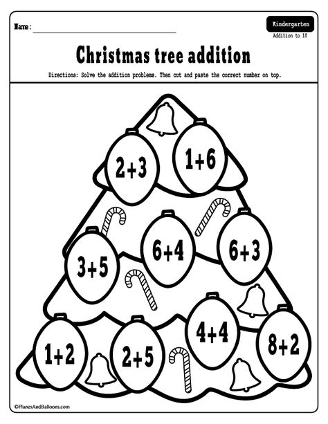 Fun Christmas addition worksheets free printable - Christmas math worksheets perfect for morning work. #kindergarten Christmas Math Kindergarten, Christmas Subtraction, Math For Kindergarten, Kindergarten Christmas Activities, Winter Worksheets, Christmas Math Worksheets, Subtraction Kindergarten, Christmas Addition, Kindergarten Addition Worksheets