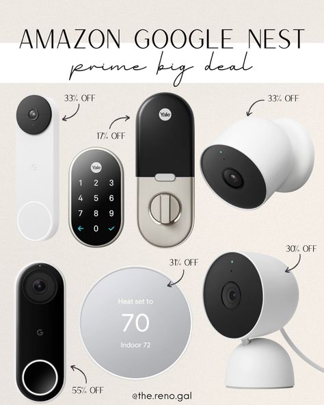 Amazon Prime Big Deal Days. Google Nest devices sale. Door keypad, security camera, nest therostat, nest doorbell, security doorbell #founditonamazon #amazonfinds #amazonmusthaves #amazonhome#LTKxPrime Google Nest Doorbell, Door Security Devices, Nest Doorbell, 34th Birthday, First Apartment Decorating, Google Nest, Doorbell Camera, Camera Battery, Video Doorbell