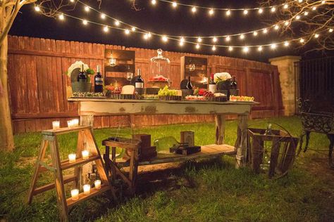 Rustic Outdoor Birthday Party Ideas | Photo 1 of 20 Outdoor Birthday Party Ideas, Rustic Birthday Parties, Outdoor Birthday Party, Party Stations, Deco Buffet, Backyard Birthday Parties, Rustic Birthday, Deco Champetre, Rustic Backyard