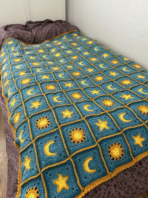 Star Crochet Blanket, Crochet Blanket Vintage, Star Crochet, Granny Square Crochet Patterns Free, Crochet Fairy, Crochet Blanket Designs, Crochet Design Pattern, Crochet Stars, Manta Crochet