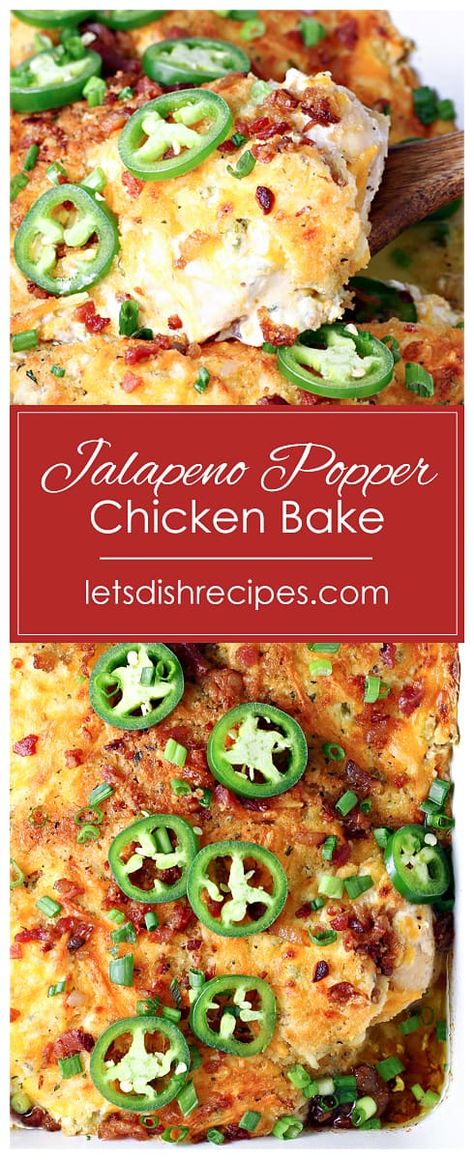 Healthy Jalapeno Popper Chicken, Baked Jalapeno Chicken, Chicken Jalepeno Popper Bake, Jalapeno Ranch Chicken, Baked Jalapeno Popper Chicken, Jalapeño Chicken Bake, Jalapeño Chicken Popper, Cream Cheese Jalapeno Chicken, Jalapeño Popper Chicken Bake