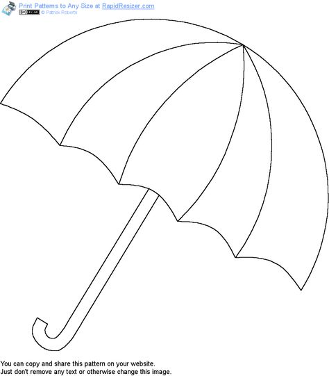 Free Umbrella pattern. Get it and more free designs at http://Online.RapidResizer.com/guildpatterns.php Umbrella Template, Umbrella Coloring Page, Umbrella Pattern, Umbrella Cards, Umbrella Art, Art And Craft Design, Kindergarten Art, Beach Umbrella, Art Drawings For Kids