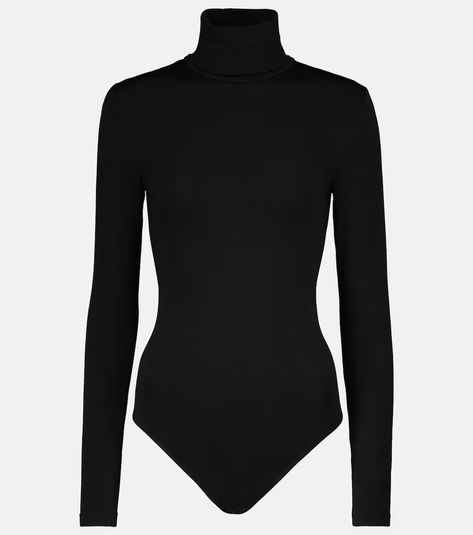 Colorado cotton-blend turtleneck bodysuit in black - Wolford | Mytheresa Black Turtle Neck Bodysuit Outfit, Black Turtleneck Bodysuit, Cosplay Bakugou, Night Costume, Misty Night, Black Turtle Neck, Turtleneck Outfit, Turtleneck Bodysuit, Body Suit Outfits