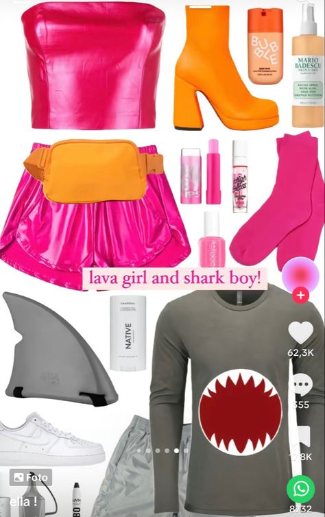 Sharkboy And Lavagirl Costume Diy, Shark Boy And Lava Girl Costumes Couple, Sharkboy And Lavagirl Costume Couple, Shark Boy And Lava Girl Costumes, Sharkboy Costume, Sharkboy And Lavagirl Costume, Lavagirl Costume, Shark Boy Costume, Shark Boy And Lava Girl