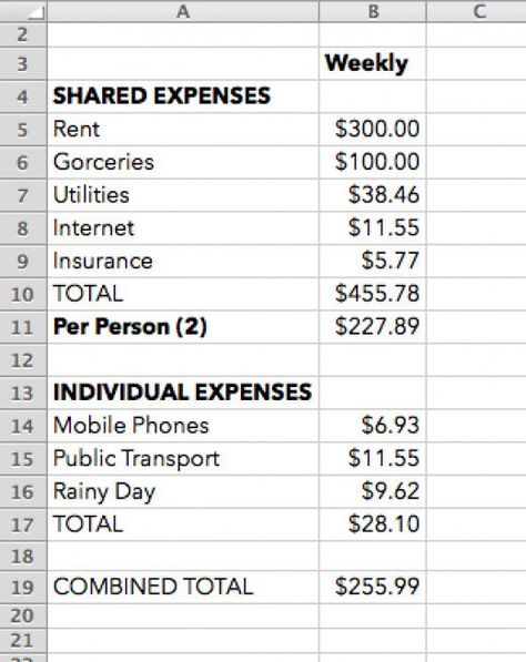 As you can see here the total living expenses per week would be about $260 First Apartment Checklist, Apartment Hunting, Apartment Checklist, Excel Budget, Apartment Goals, Decor Studio, 1st Apartment, Budget Tips, Apartment Essentials