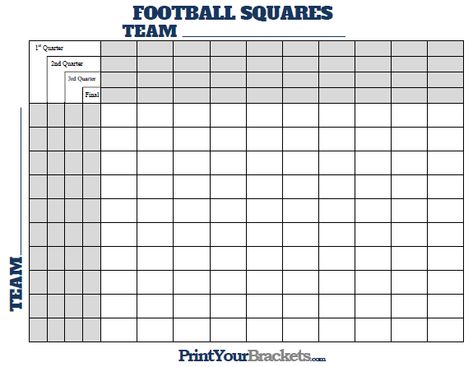 Football Squares Template Free Printable, Football Office, Football Squares Template, Superbowl Squares, Football Squares, Football Pool, Office Pool, Square Printables, Thanksgiving Football