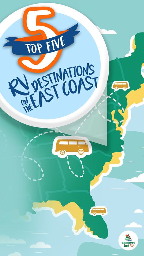 East Coast Canada, Rv Travel Destinations, East Coast Vacation, Best Rv Parks, Rv Destination, East Coast Beaches, East Coast Usa, Road Trip Map, Retirement Travel