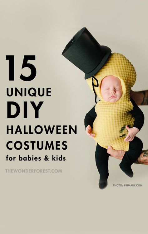 15 Unique DIY Halloween Costumes for Kids & Babies - Wonder Forest Newborn Ghost Costume, Snail Diy Costume, Unique Infant Halloween Costumes, Creative Infant Halloween Costumes, Easy Infant Halloween Costumes, Easy Newborn Halloween Costumes, Newborn And Mom Halloween Costumes, Newborn Baby Halloween Costumes For Boys, Infant Costumes For Boys