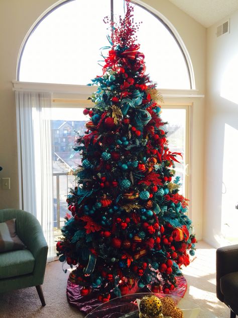 Turquoise Red Christmas, Red And Turquoise Christmas Decor, Teal And Red Christmas Tree, Turquoise And Red Christmas Decor, Red And Teal Christmas Tree, Teal And Red Christmas Decor, Turquoise Christmas Decor, Teal Christmas Tree, Turquoise Christmas Tree