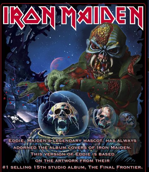 Final Frontier Iron Maiden Eddie - Iron Maiden Album Covers, Iron Maiden Albums, Arte Heavy Metal, Iron Maiden Eddie, Heavy Metal Art, Bruce Dickinson, Warner Music Group, Metal Albums, Fabric Poster