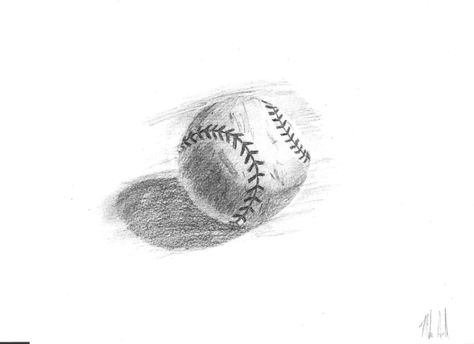 Baseball drawing by mike-c-hall Baseball Art Drawing, Baseball Sketches Drawing, How To Draw A Baseball, Baseball Sketch, Baseball Drawing, Ink Tober, Drawing Baseball, Acrylic Sky, Arch Portfolio