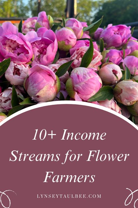 Can we start breaking the unspoken rule we inherited from our grandparents and start talking about making money? I think it’s beyond time to expose the underground world of numbers, sales and profit and utilize this data to show what is possible. Here are the multiple income streams I used on my flower farm to bring in $250K+. Micro Flower Farm, Flower Farm Names, Flower Farm Branding, Peony Farming, Flower Farm Ideas, Flower Farm Layout, Flower Farm Business, Peony Farm, Flower Farms