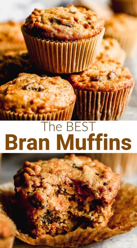 Delicious Bran Muffins, Moist Bran Muffins Recipes, Bran Muffins With Fruit, All Bran Muffins Recipe Healthy, Bran Flake Muffins, Easy Bran Muffins Healthy, Best Bran Muffins, 6 Week Refrigerator Bran Muffins, Healthy Bran Muffin Recipe