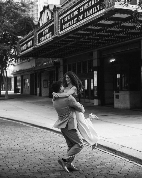 running around the streets of Tampa with Anna & Seth 🤍 • • • keywords: documentary photography, cinematic photography, visual poetry, storytelling, love, couples photoshoot, tampa elopement, travel photographer, couples inspo, romcom, movie scenes, city engagement shoot, downtown engagement 🏷️ #floridaphotographer #tampaphotographer #stpeteweddingphptographer #tampaweddingphotographer #destinationweddingphotograoher #stpetephotographer #film #visualpoetry #cinematicphotographer #floridaw... Tampa Elopement, City Engagement Shoot, Tampa Theatre, Photography Cinematic, Save The Date Photos, City Engagement, Visual Poetry, Flo Rida, Cinematic Photography