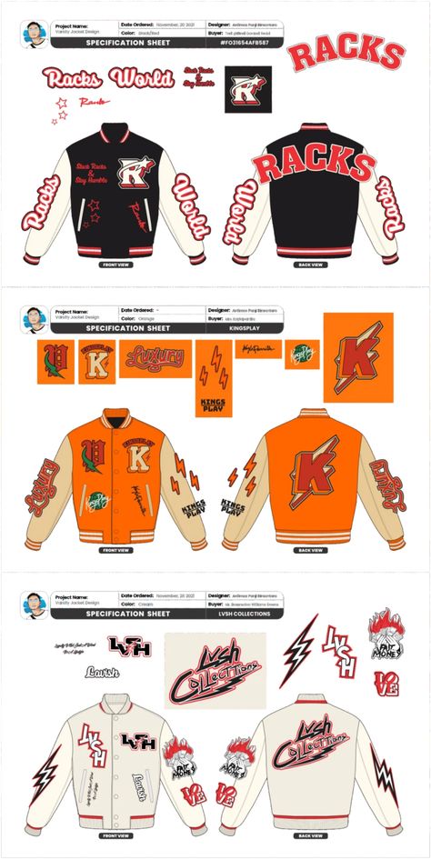 Design Jacket Ideas, Clothing Brand Design Ideas, Jacket Design Ideas, Streetwear Design Inspiration, Clothing Design Ideas, Hoodie Design Ideas Inspiration, Varsity Jacket Design, Varsity Design, Apparel Design Inspiration