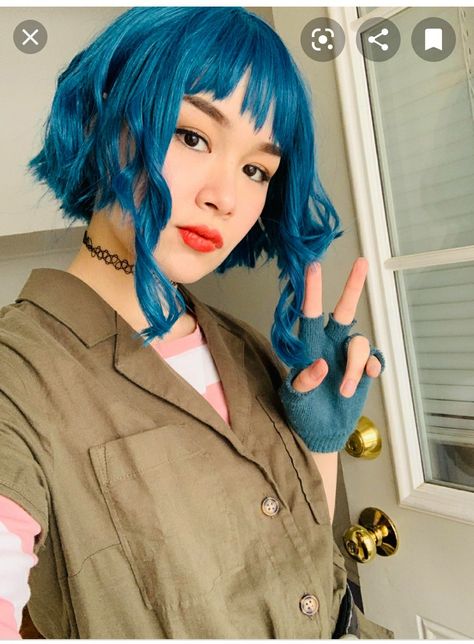 Tomboyish Side Tails Hairstyle, Tomboyish Side Tails Hair, Ramona Flowers Cosplay, Side Tails Hair, Tomboyish Sidetails Haircut, Ramona Flowers Haircut, Tomboyish Side Tails, Ramona Flowers Hair, It Cosplay