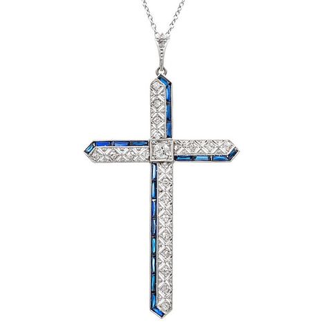 Edwardian Diamond and Synthetic Sapphire Cross Pendant | From a unique collection of vintage Pendant Necklaces at https://www.1stdibs.com/jewelry/necklaces/pendant-necklaces/. Vintage Pendant Necklace, Diamond Cross, Vintage Pendant, Cross Jewelry, White Diamonds, Cross Pendant, Diamond White, Blue Sapphire, Cross Necklace