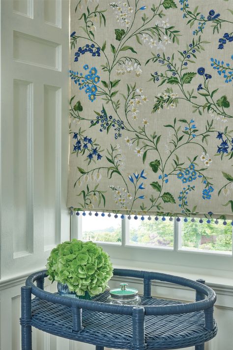 Arch Designs, Bell Flowers, Blue Bell Flowers, Nina Campbell, Product Showcase, Blue Cottage, Fabric Houses, Window Styles, Curtain Designs