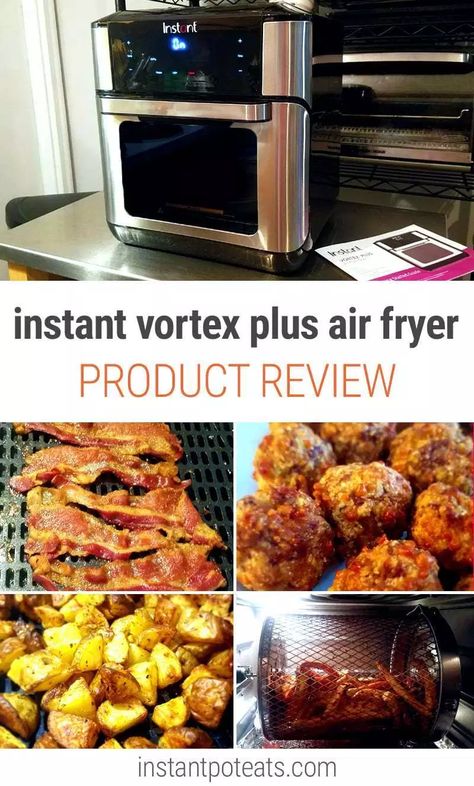 We Tested The Instant Pot Air Fryer. Here Is Our Honest Review! We cooked crispy bacon, sausage balls, breakfast potatoes, sweet potato fries, chicken wings and chicken legs. Find out how it all went down in our latest post #instantpot #instantpotairfryer #airfryer #airfryerrecipes #reviews #productreviews #instantpotrecipes Fries And Sausage, Airfryer Breakfast, Instant Pot Air Fryer, Air Fryer Wings, Air Fryer Review, Pressure Cooking Recipes, Air Fryer Cooking Times, Bacon Chicken, Superbowl Appetizers