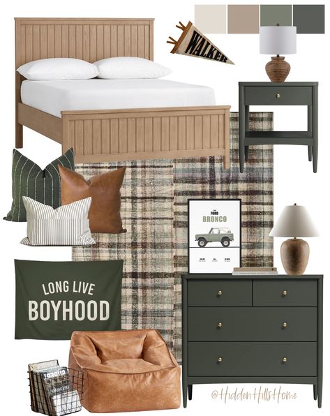 Shop Beadboard Basic Bed and other curated products on LTK, the easiest way to shop everything from your favorite creators. Boy Room Full Size Bed, Boys Lake House Bedroom, Simple Accent Wall Bedroom, Floating Shelves Boys Bedroom, Two Boys Room Ideas, Big Boys Room Ideas, Gender Neutral Shared Room, Teen Boy Bedroom Mood Board, Modern Vintage Boys Room