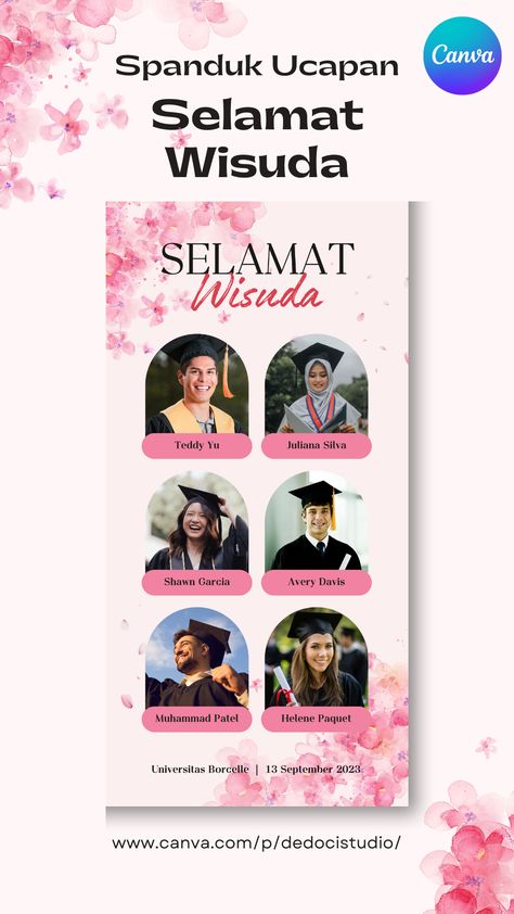 Spanduk Wisuda, Canva Templates, Canva Template, Instagram Accounts, Canvas, Quick Saves, Art