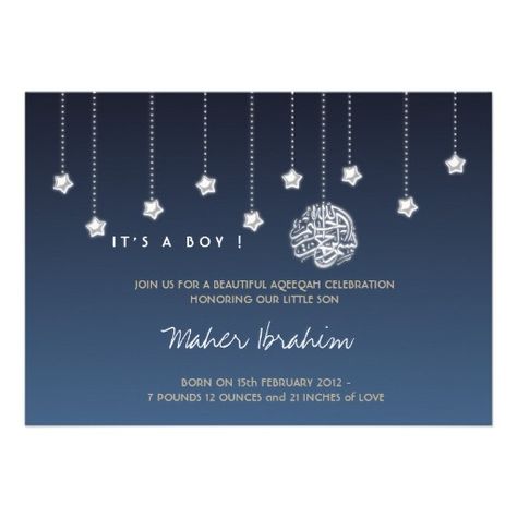 Aqeeqah Party Ideas, Paper Invitation Card, Paper Invitation, Invitation Card, Night Sky, Invitation Zazzle, Baby Shower, Shower, Stars