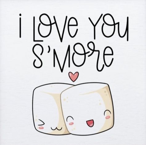 Valentine Smores, Marshmallow Quotes, Winter Puns, Cute Smores Drawing, S'more Doodle, S'more Drawings Cute, S’mores Sayings, S’mores Drawing, Anniversary Scrapbook 1 Year