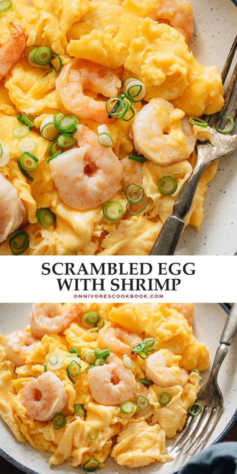 Chinese Scrambled Eggs With Shrimp, Shrimp Egg Recipes, Shrimp Eggs Breakfast, Eggs Scrambled Recipes, Breakfast Shrimp Ideas, Shrimp And Eggs Breakfast, Breakfast With Shrimp, Chinese Scrambled Eggs, Shrimp And Eggs Recipes