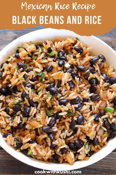 Enchiladas Rice, Rice With Black Beans, Rice Spanish, Spanish Rice And Beans, Black Beans Rice, Best Vegetarian Dishes, Lunch Bowls, Rice And Beans Recipe, Mexican Rice Recipes