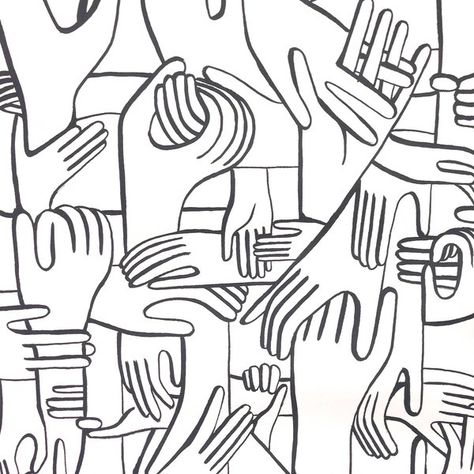 Hands- wallpaper Hands Wallpaper, Geoff Mcfetridge, Hand Wallpaper, L Wallpaper, Hand Images, Hand Illustration, Design Graphique, Wallpaper Samples, Textile Patterns